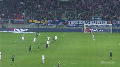 Górnik Z. - Śląsk (1:0): Co za pech Cotry! Obrońca Śląska obił tylko słupek bramki Loski