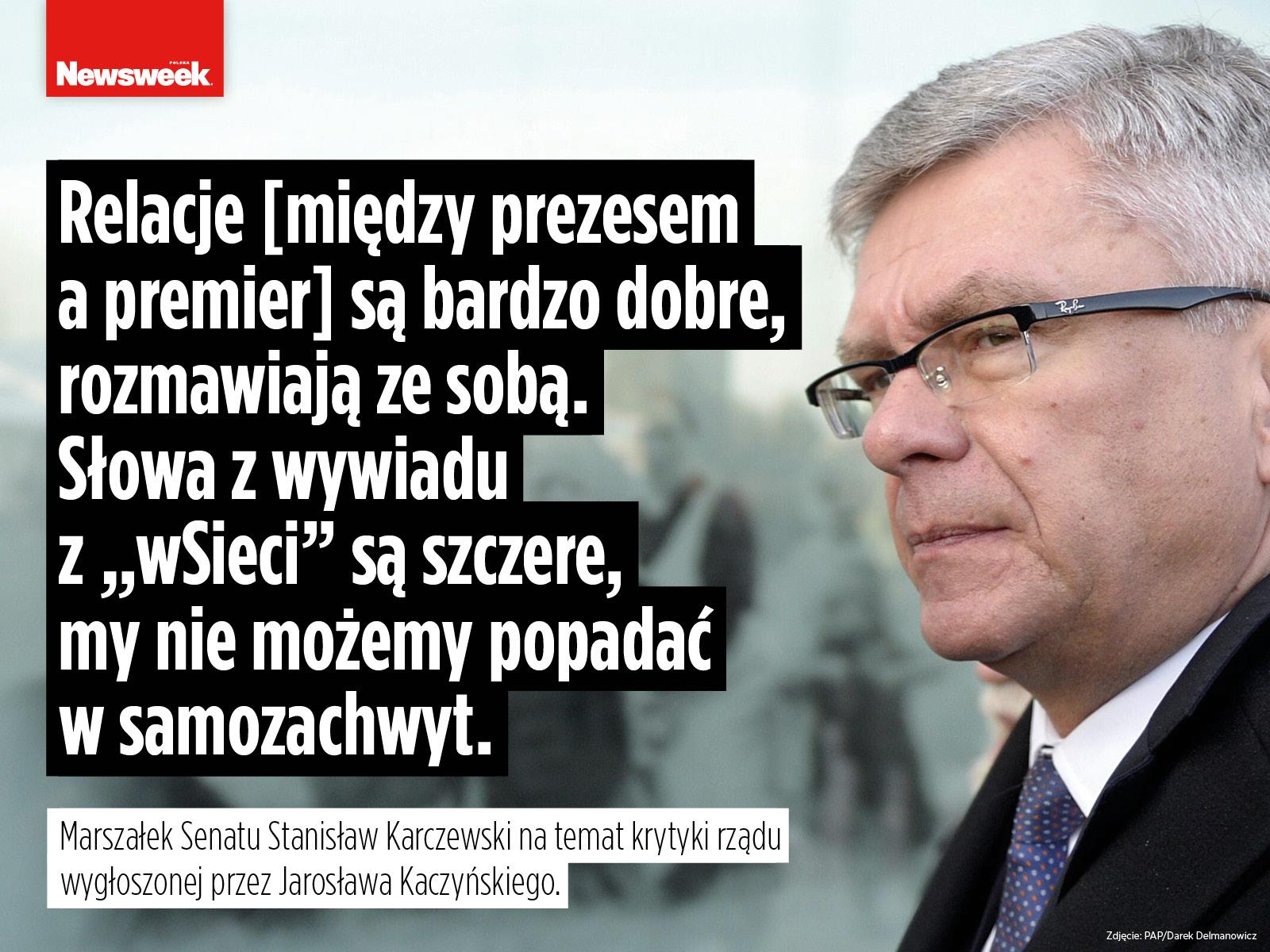 Wypowiedź Stanisława Karczewskiego na temat wywiadu Jarosława Kaczyńskiego