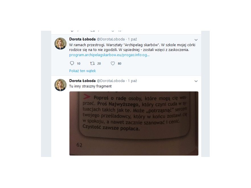 ... Intrygująca jest także sugestia dotycząca tego, gdzie ofiary napastowania powinny szukać pomocy. Autor sugeruje, że najlepszym rozwiązaniem będzie zwrócenie się o Boga, który ma moc