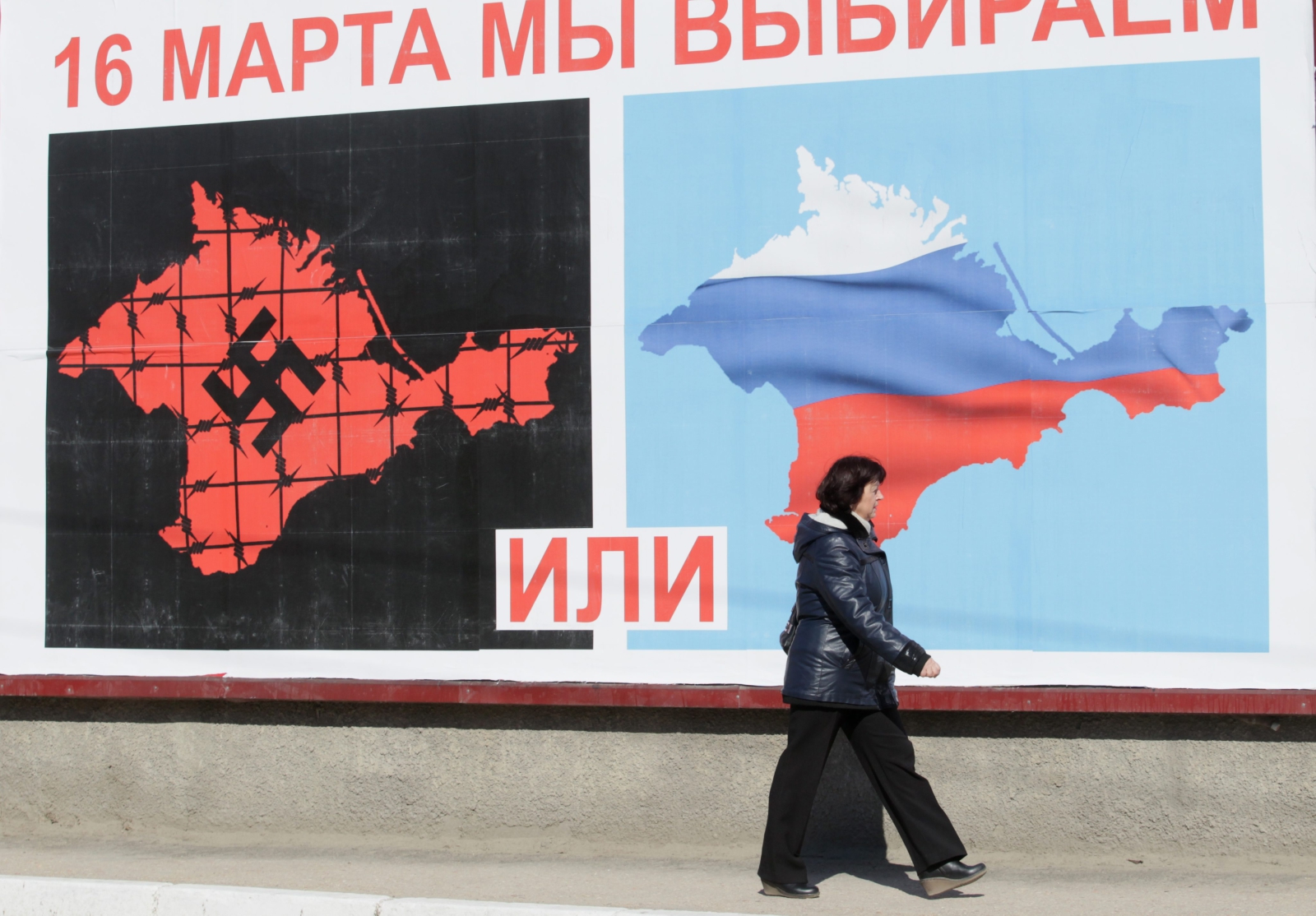 Prorosyjski plakat wyborczy na Krymie