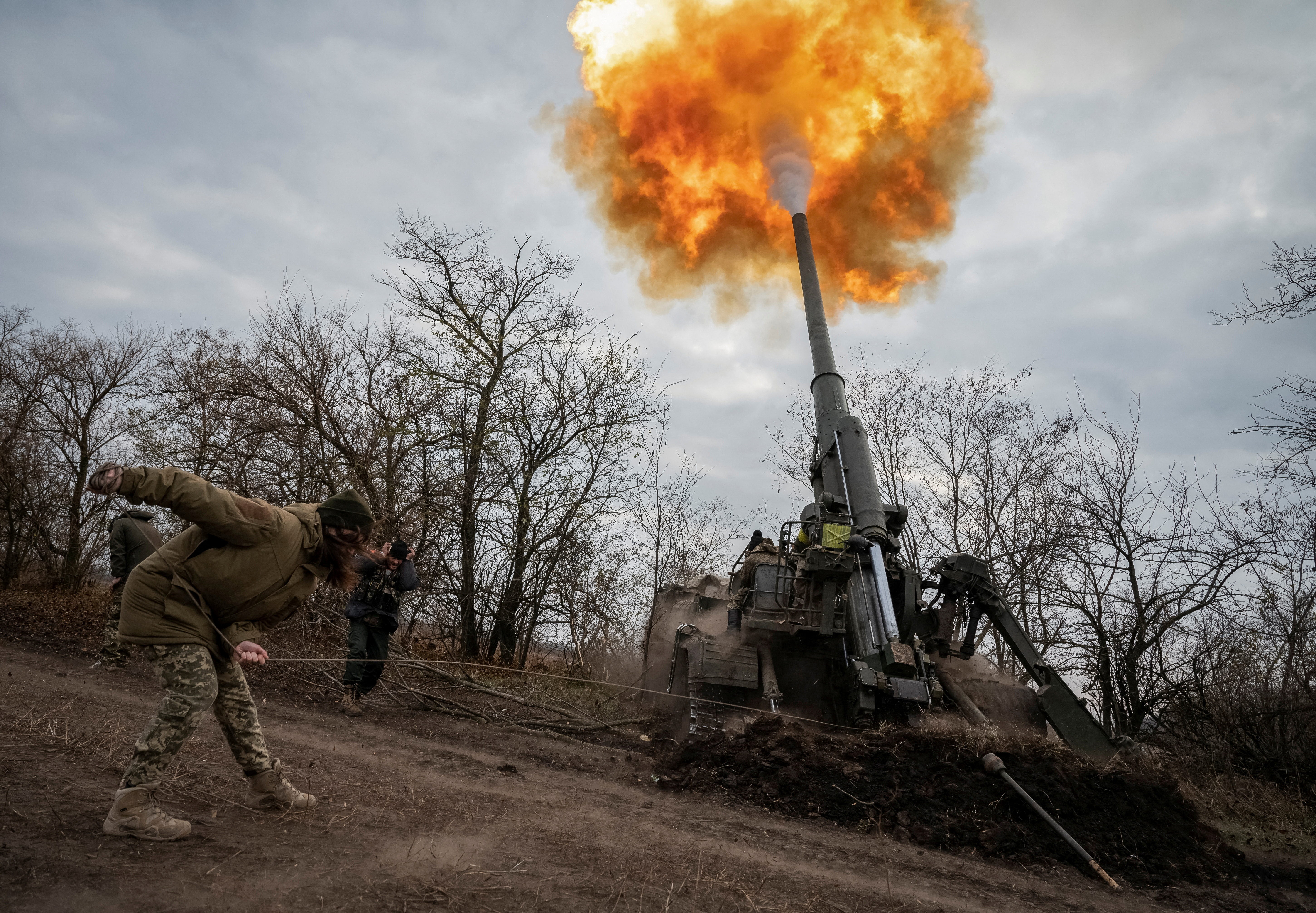 Ukraińska pozycja ogniowa w obwodzie chersońskim