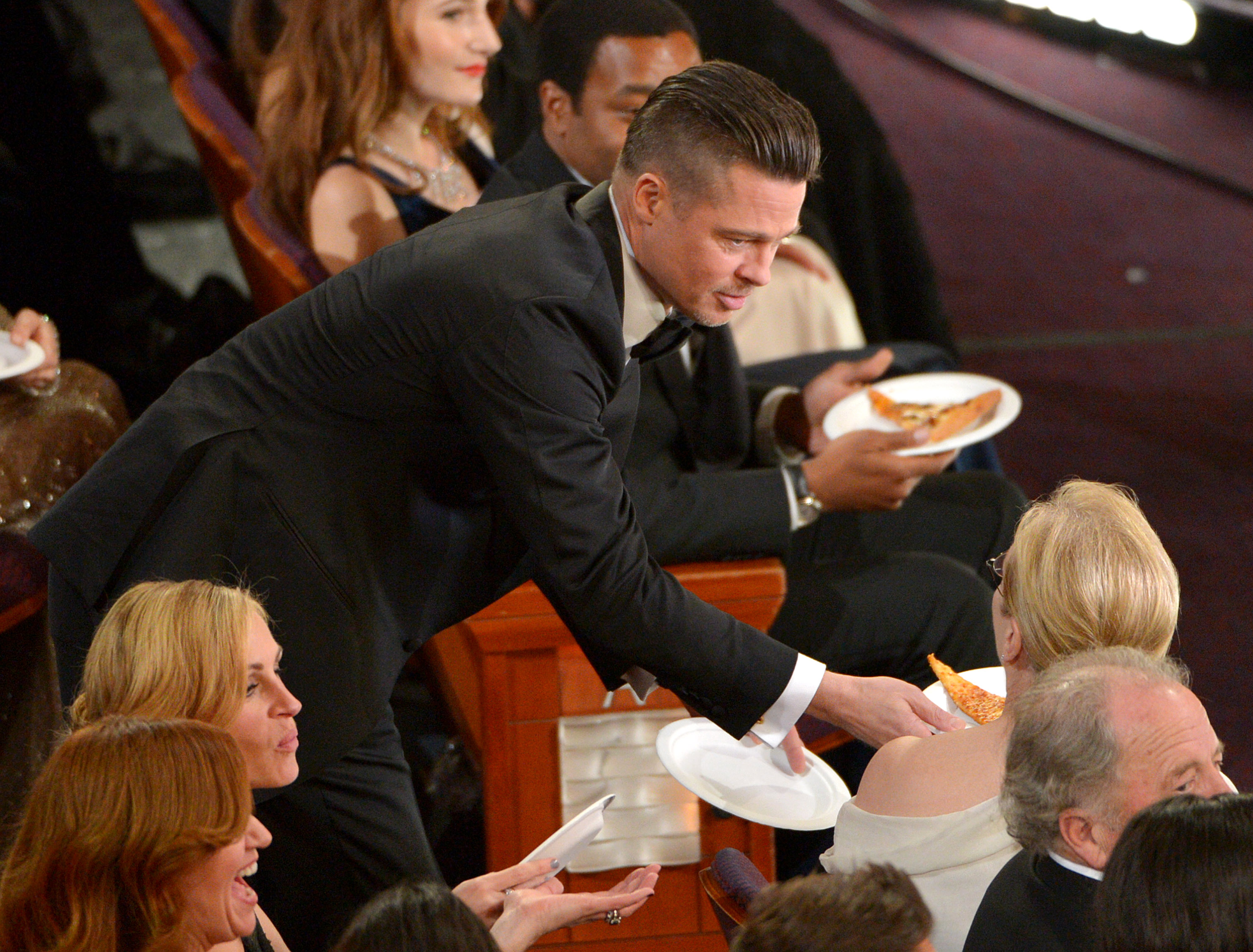 Brad Pitt dzielił się pizzą z Meryl Streep