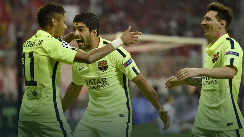 From left: Neymar, Luis Suarez and Lionel Messi