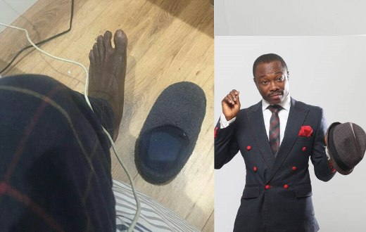 Julius Agwu shared a photo of his feet while in the hospital via Instagram but took it down immediately