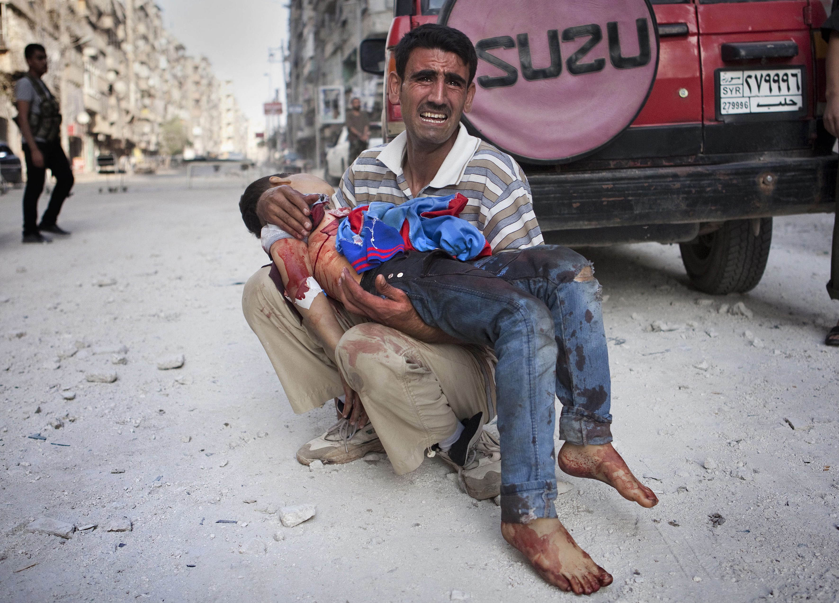 Ofiary ciężkich walk w syryjskim mieście Aleppo.