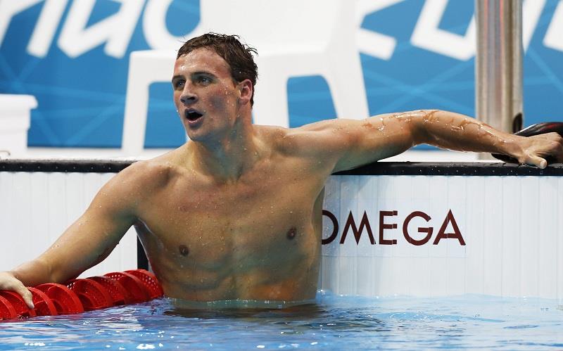 Olimpijczycy Złoty medalista USA pływak Ryan Lochte