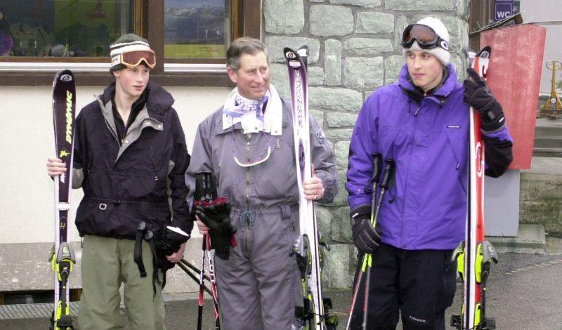 Karol, William i Harry na nartach