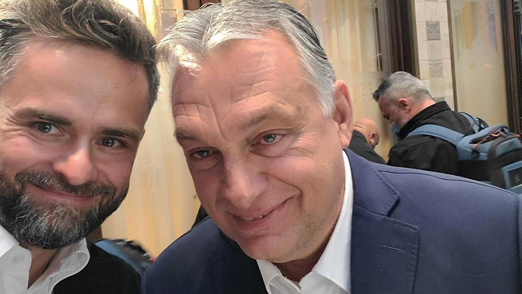 Adam Hofman i Viktor Orbán na otwarciu biura R4S Consulting w Budapeszcie, gdzie premier Węgier był gościem specjalnym, październik 2020 r.
