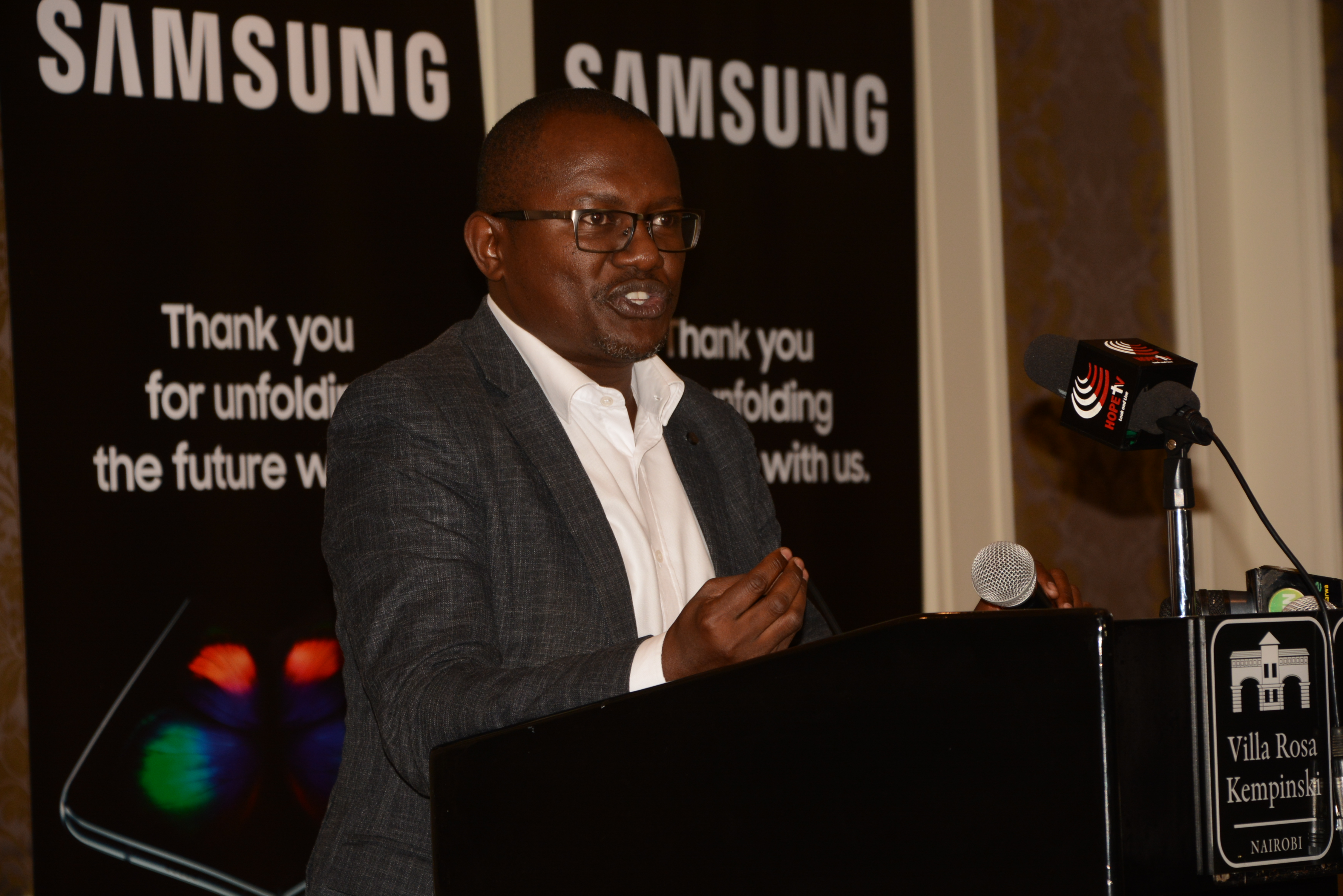 Charles Kimari, Samsung Electronic East Africa, Head of Mobile Division during the launch of Galaxy Fold. 