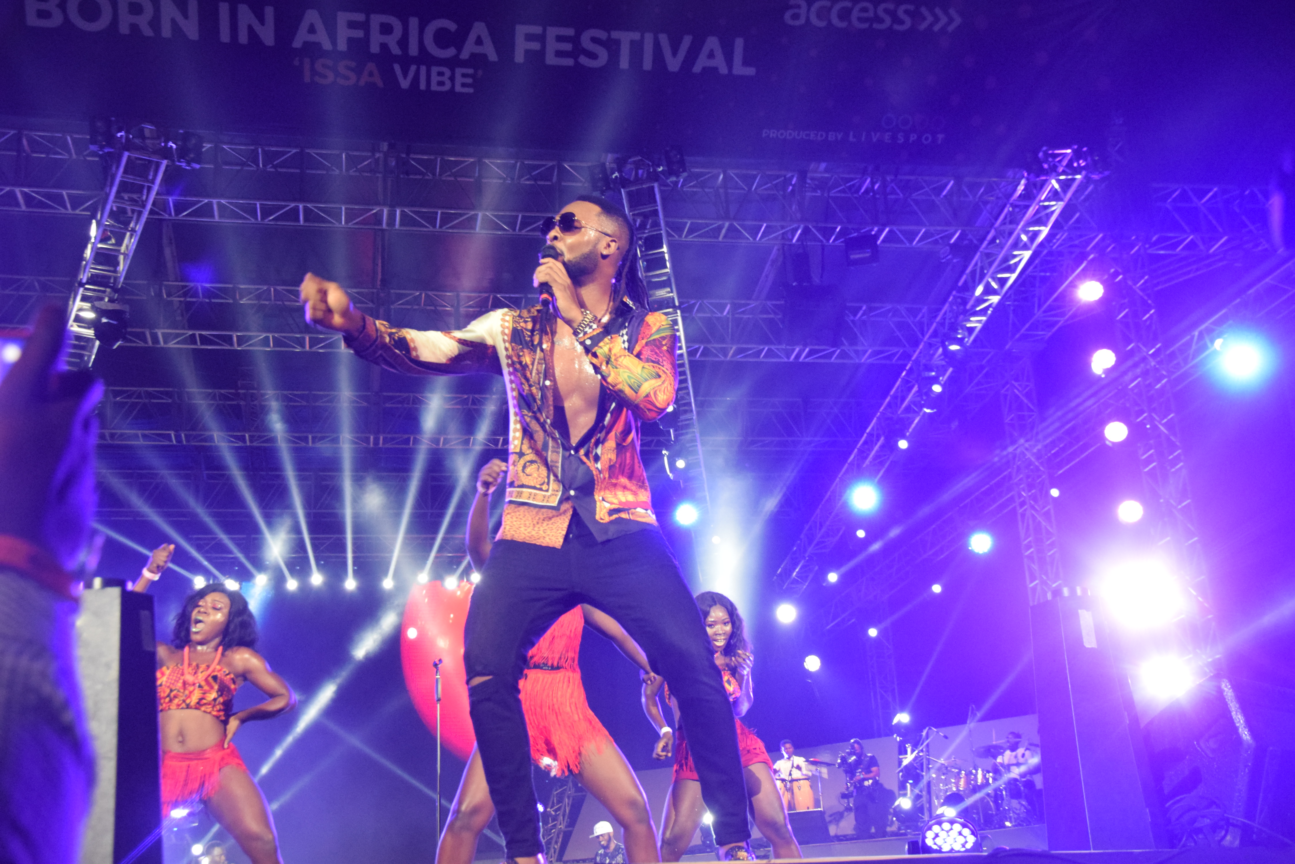 Models strutting the runway during Flavour’s performance