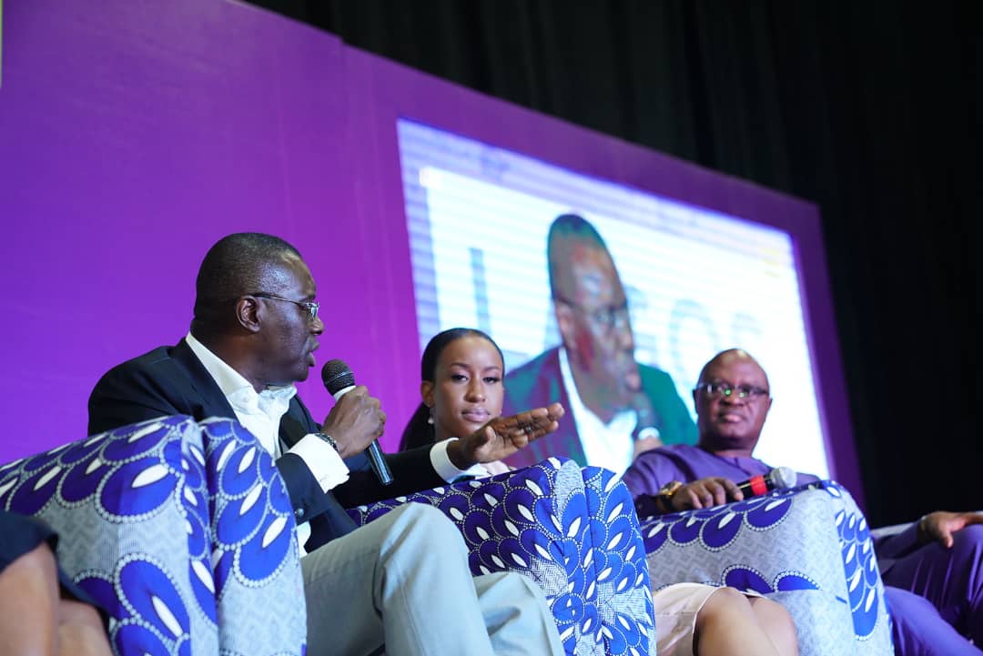 Babajide Sanwo-Olu during a panel session at the SMWLagos 2019