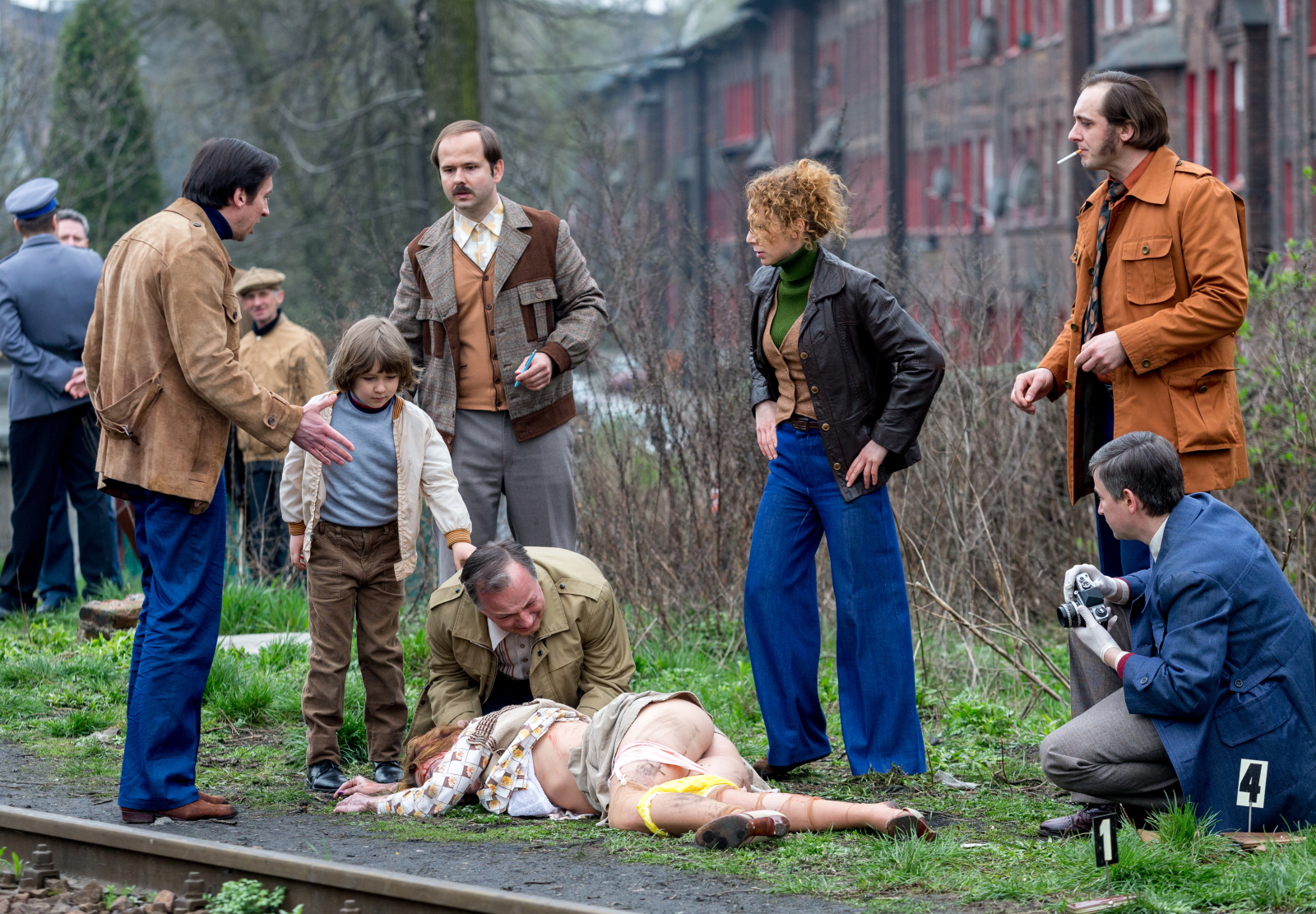 Dariusz Niebudek, Katia Paliwoda, Mirosław Haniszewski i Sławomir Zapała na planie filmowym
