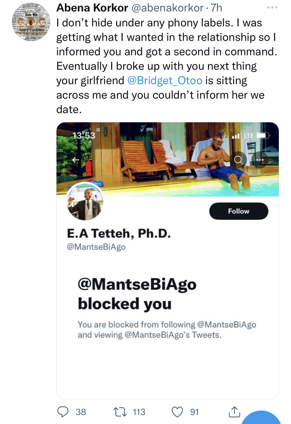 Abena Korkor calls out ex-boyfriend who is now dating Bridget Otoo (VIDEO)