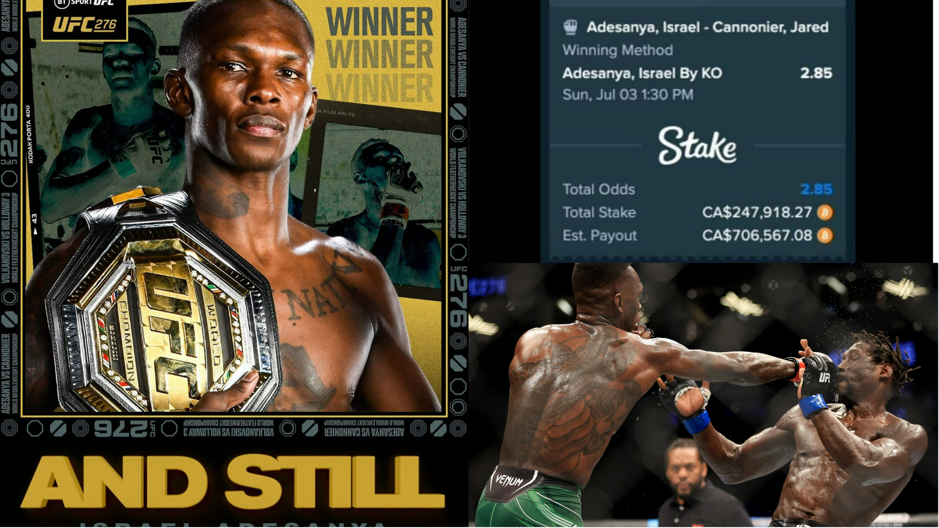 Israel Adesanya survives Drake curse with victory against Jared Cannonier