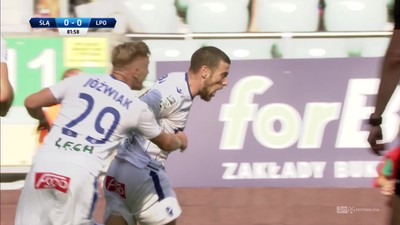 Śląsk - Lech (0:1): Jeden cios, ale warty trzy punkty! Pierwszy celny strzał Kolejorza kończy się golem. Tiba bohaterem