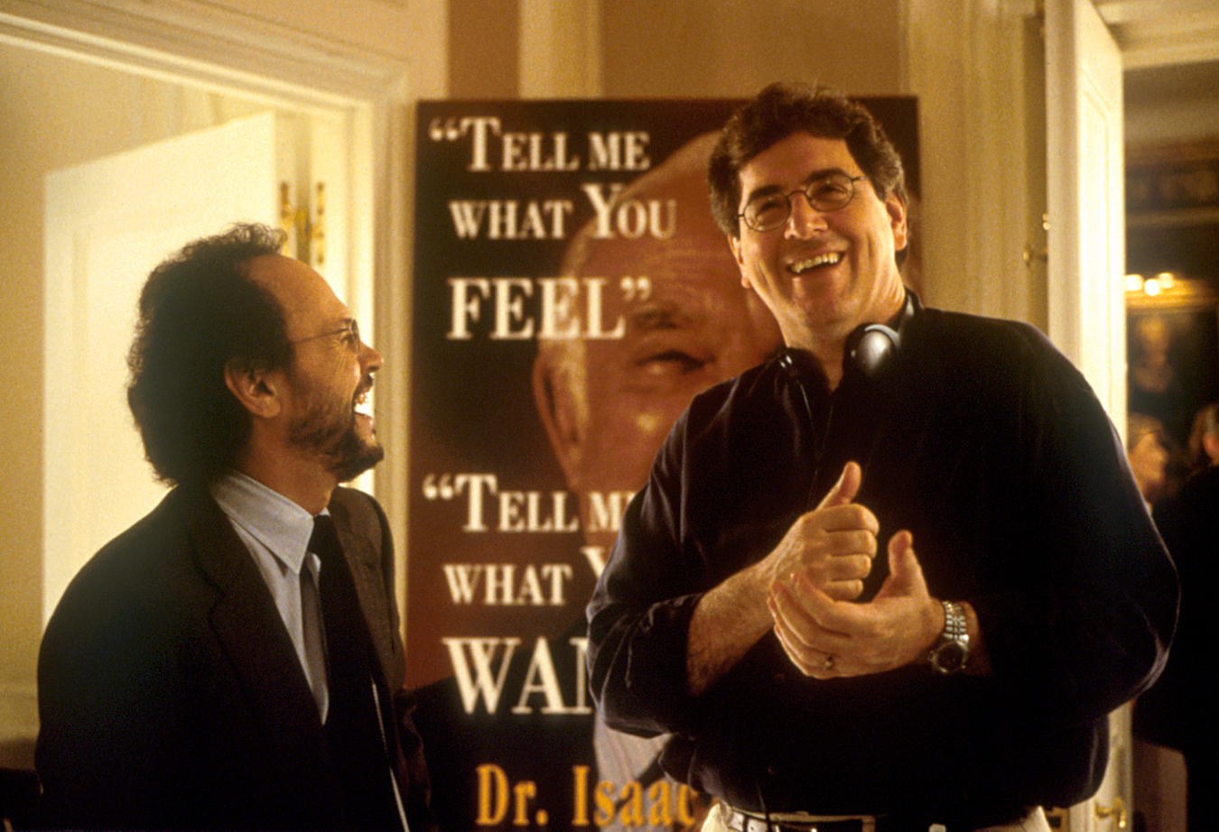 Billy Crystal i Harold Ramis na planie filmu