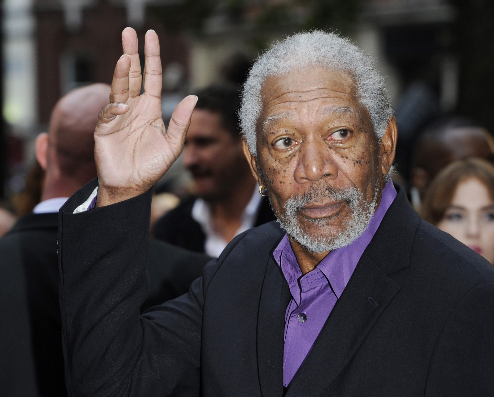 Morgan Freeman na premierze filmu