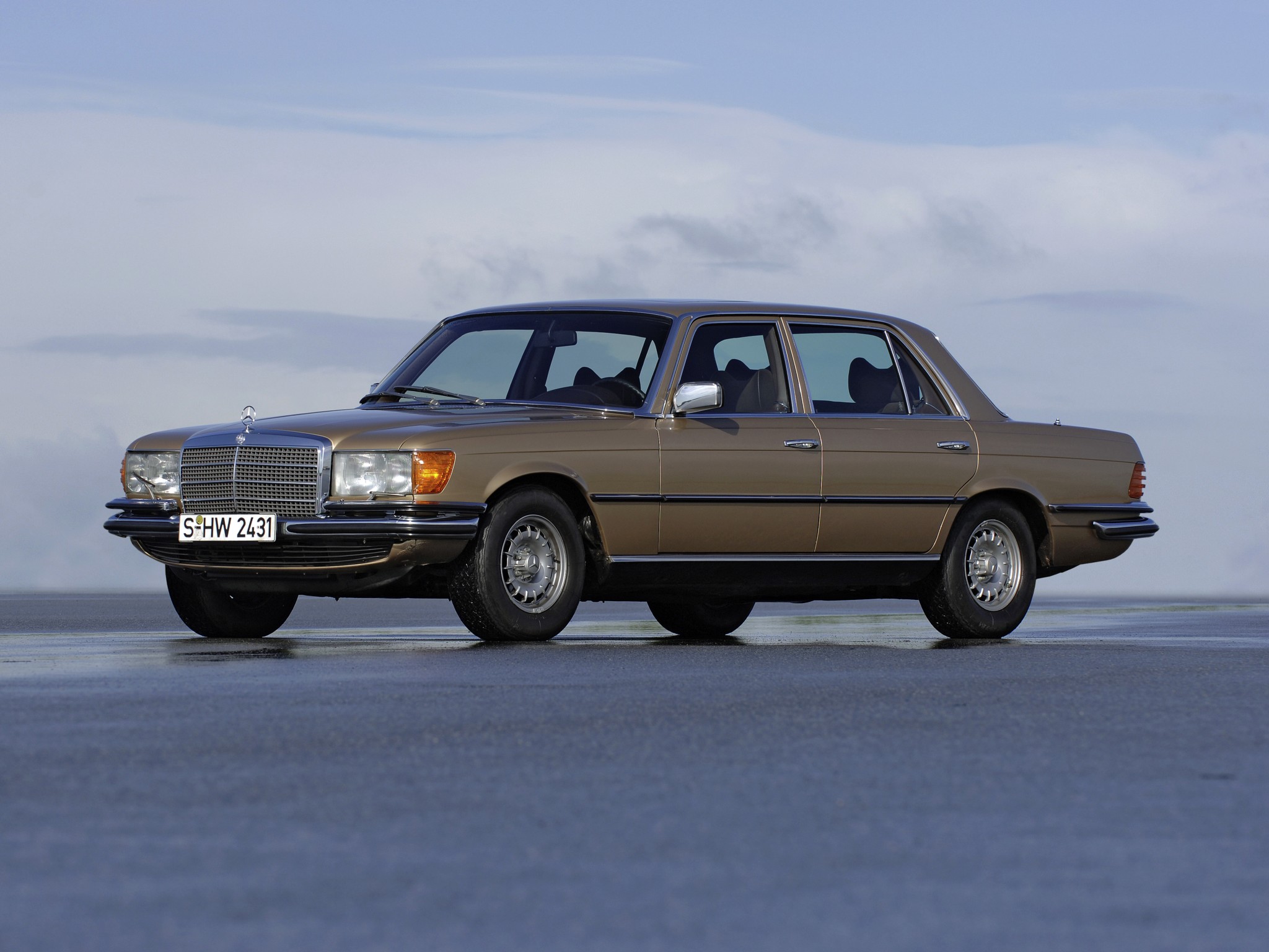 Seria W 116 zastąpiła modele typoszeregu W 108/109. Początkowo oferowano ją w trzech wersjach: 280 S, 280 SE oraz 350 SE. Odmiany 280 S i 280 SE były napędzane 2,8-litrową jednostką R6 o oznaczeniu M 110, znaną z W 114. Model 350 SE wprawiał w ruch 3,5-litrowy silnik V8 (M 116). Kilka miesięcy po debiucie do oferty dołączył większy motor V8 o pojemności 4,5 litra (M 117)