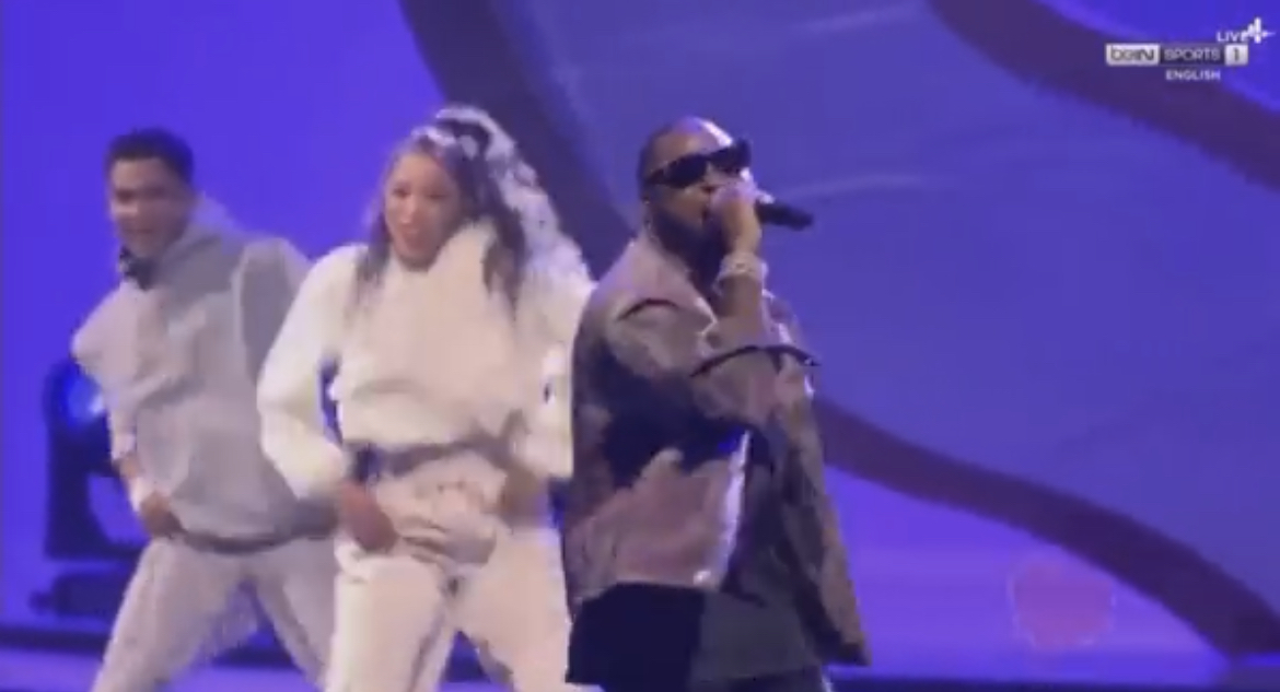 Davido joins Trinidad and Aisha to perform World Cup song at 2022 draw in Doha (WATCH)