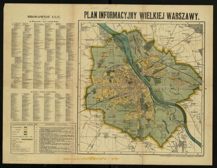 Plan informacyjny Wielkiej Warszawy, 1919 r. 