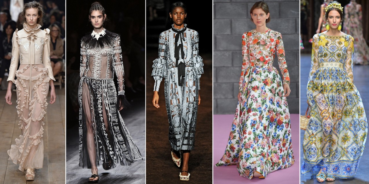 Alexander McQueen, Valentino, Erdem, Emilia Wickstead, Dolce&Gabbana (SS2016)