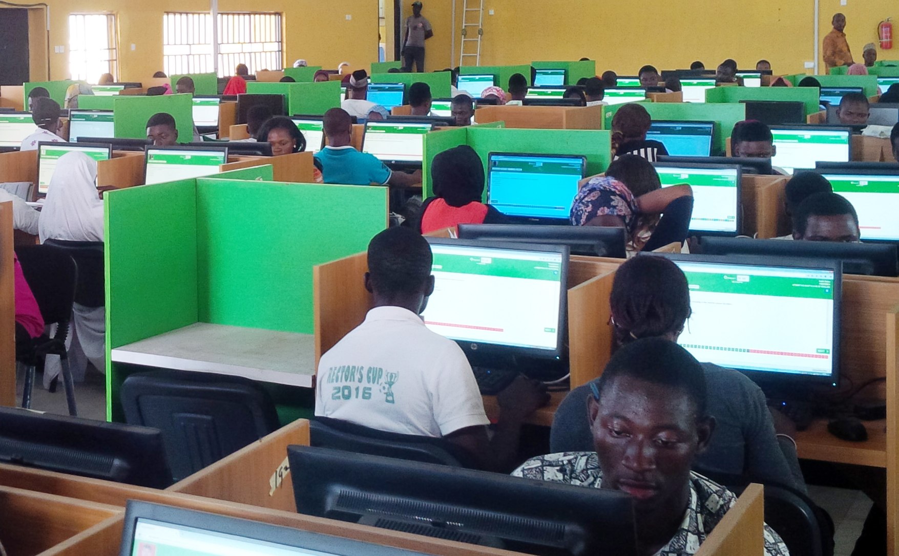 JAMB Candidiates in a CBT Centre during registration. (Legit)