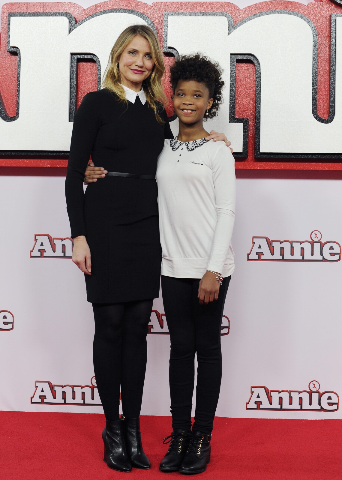 Cameron Diaz z Quvenzhane Wallis na premierze