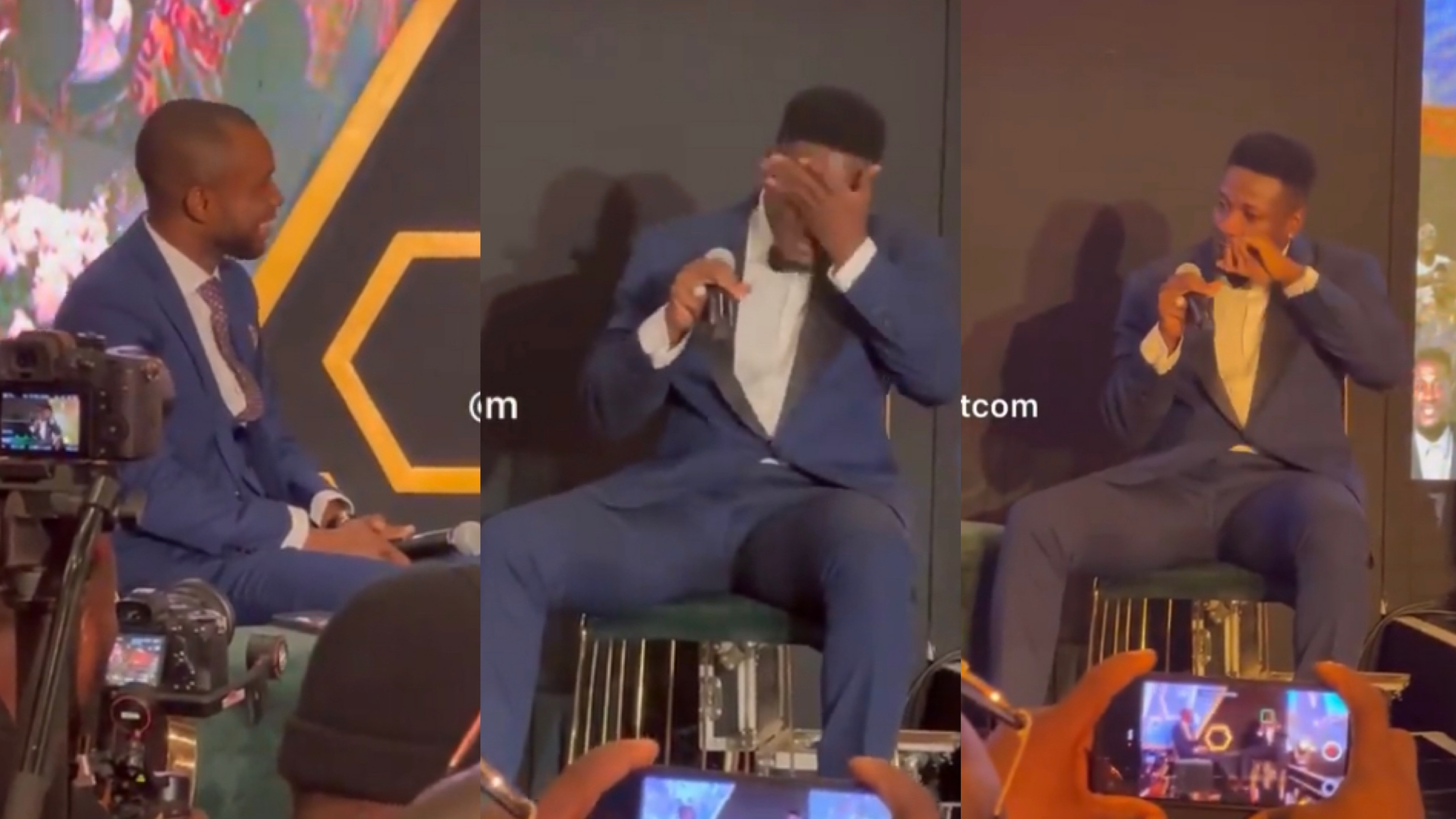Asamoah Gyan sheds tears at book launch whilst talking about brother (WATCH)