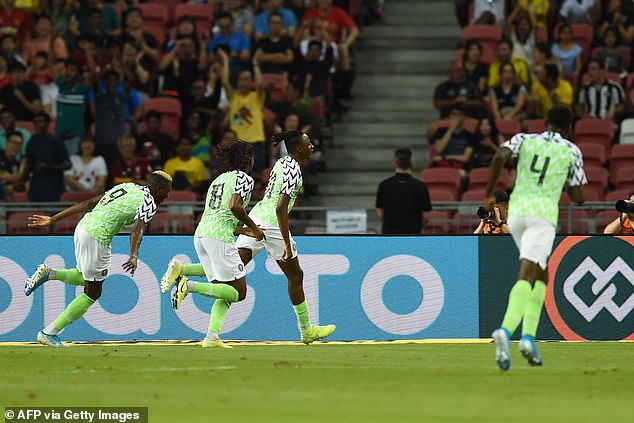 Rohr took the lead against Brazil in the first half and held Brazil to a 1-1 draw after conceding an equaliser (AFP vis Getty Images)