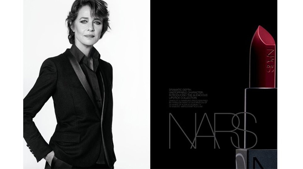 Charlotte Rampling (68 lat) w reklamie Nars / materiały prasowe