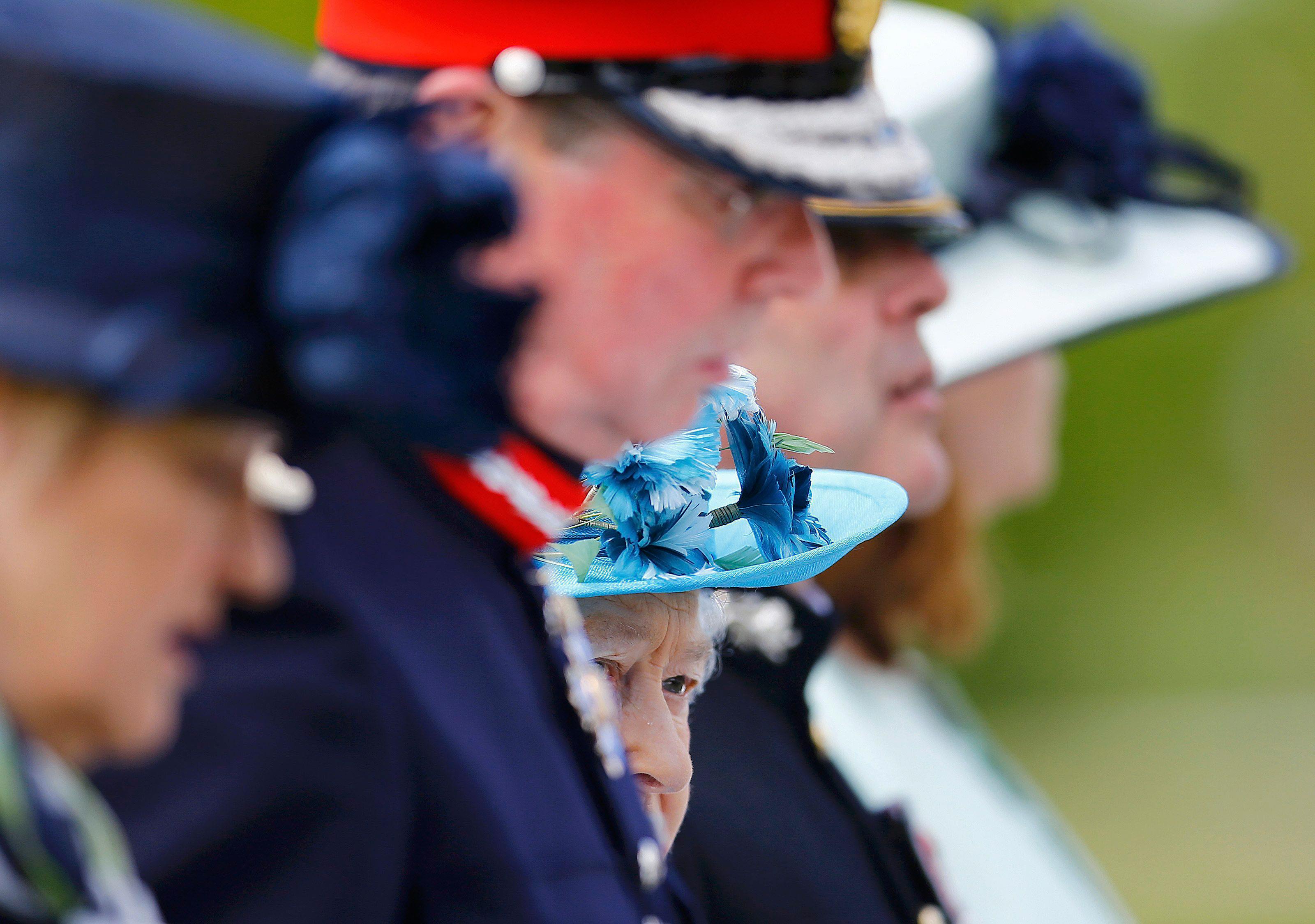 Britain's Queen Elizabeth attends the dedication of The Lancaster's Regimental Memorial at the Natio