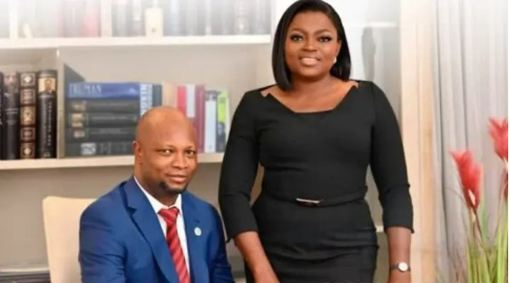 Lagos PDP governorship candidate, Dr. Abdulaziz Olajide Adediran aka Jandor and his running mate Funke Akindele (Funke Akindelewitter)