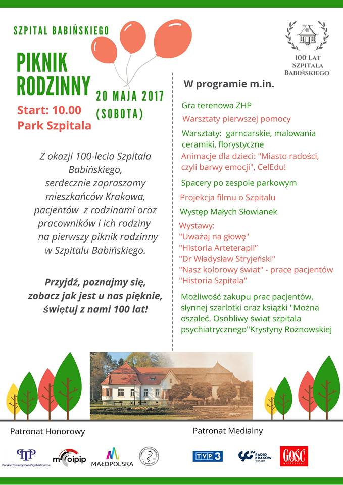 Szpital im. dr. J. Babińskiego w Kobierzynie zaprasza na rodzinny