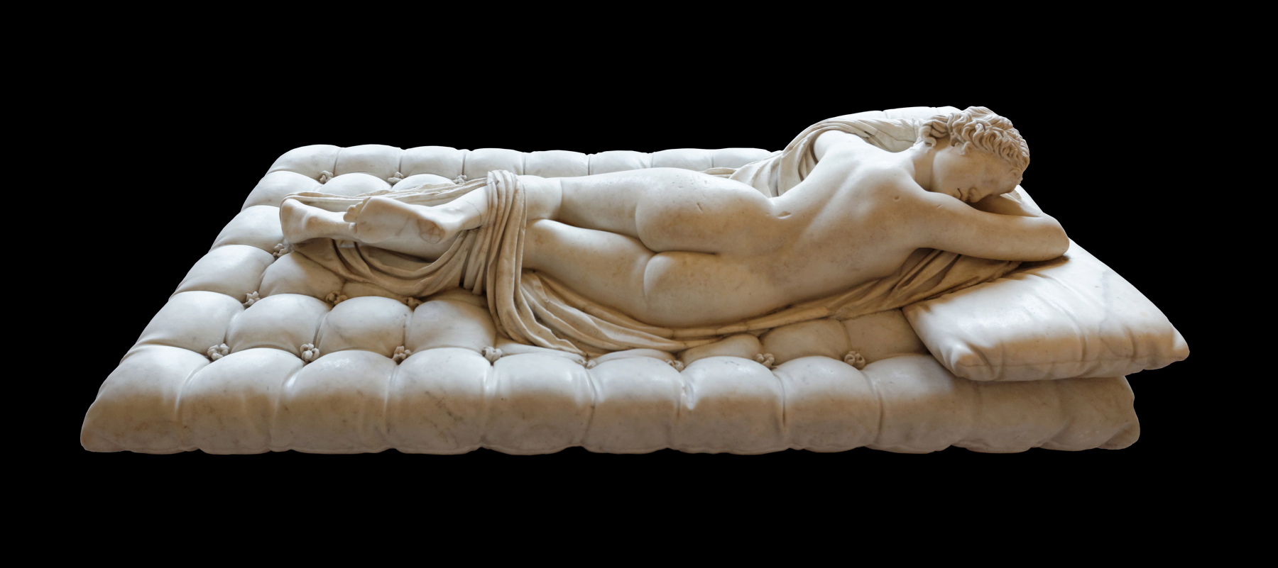„Śpiący Hermafrodyta”, marmur, 169 cm, Luwr, Paryż