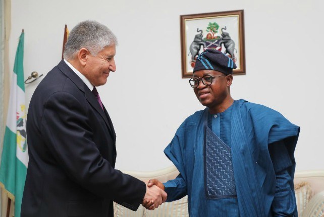 Israeli Ambassador to Nigeria, Mr Shimon Ben-Shoshan and Governor Gboyega Oyetola of Osun state [PM Parrot]