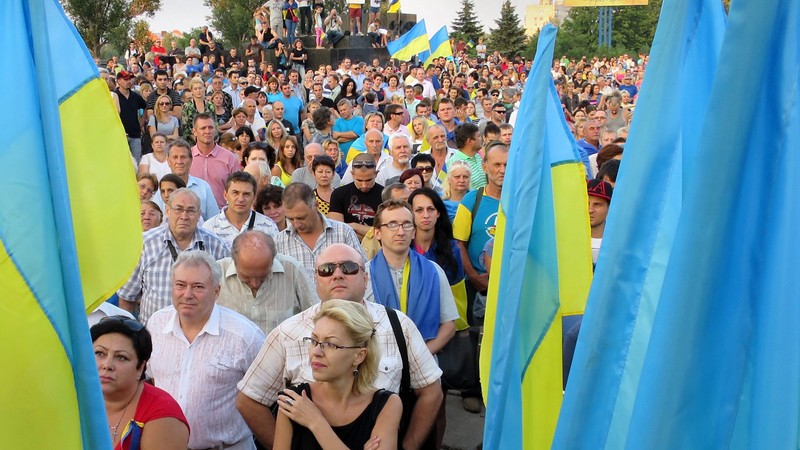 Proukraińska manifestacja w Mariupolu