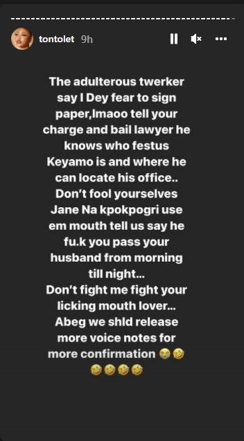 Dikeh mocks Janemena over sex tape comments credited to her former boyfriend, Prince Kpokpogri.