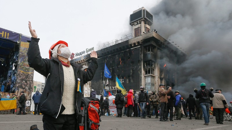 Na Ukrainie od wczoraj nie ustają zamieszki Foto: PAP