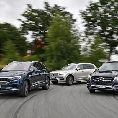 Volkswagen Touareg kontra Volvo XC90 i Mercedes GLE - Downsizing? Nie. Tym razem będzie grubo!