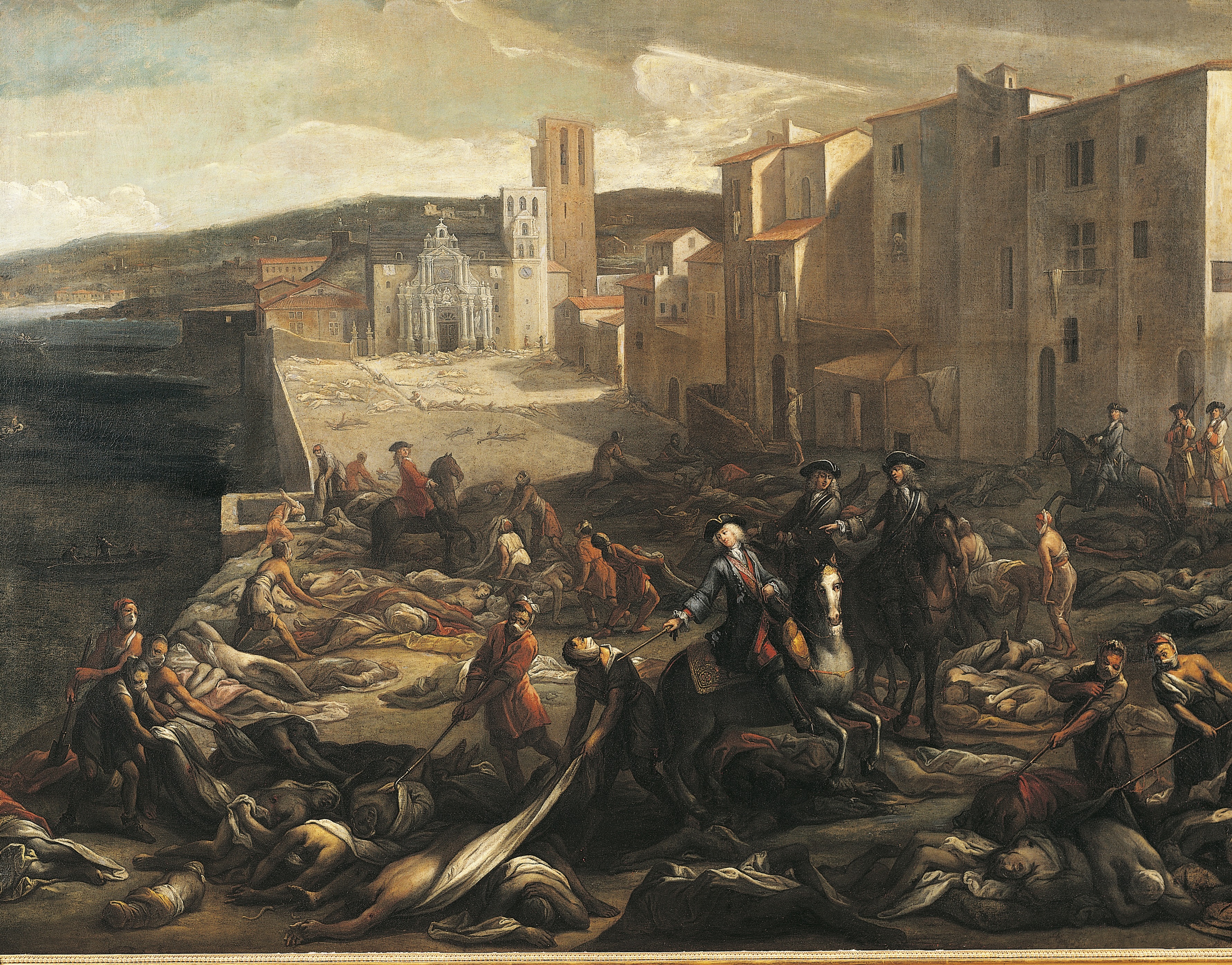 „Zaraza w Marsylii w 1721 roku”, obraz Michela Serre’a (1658-1733)