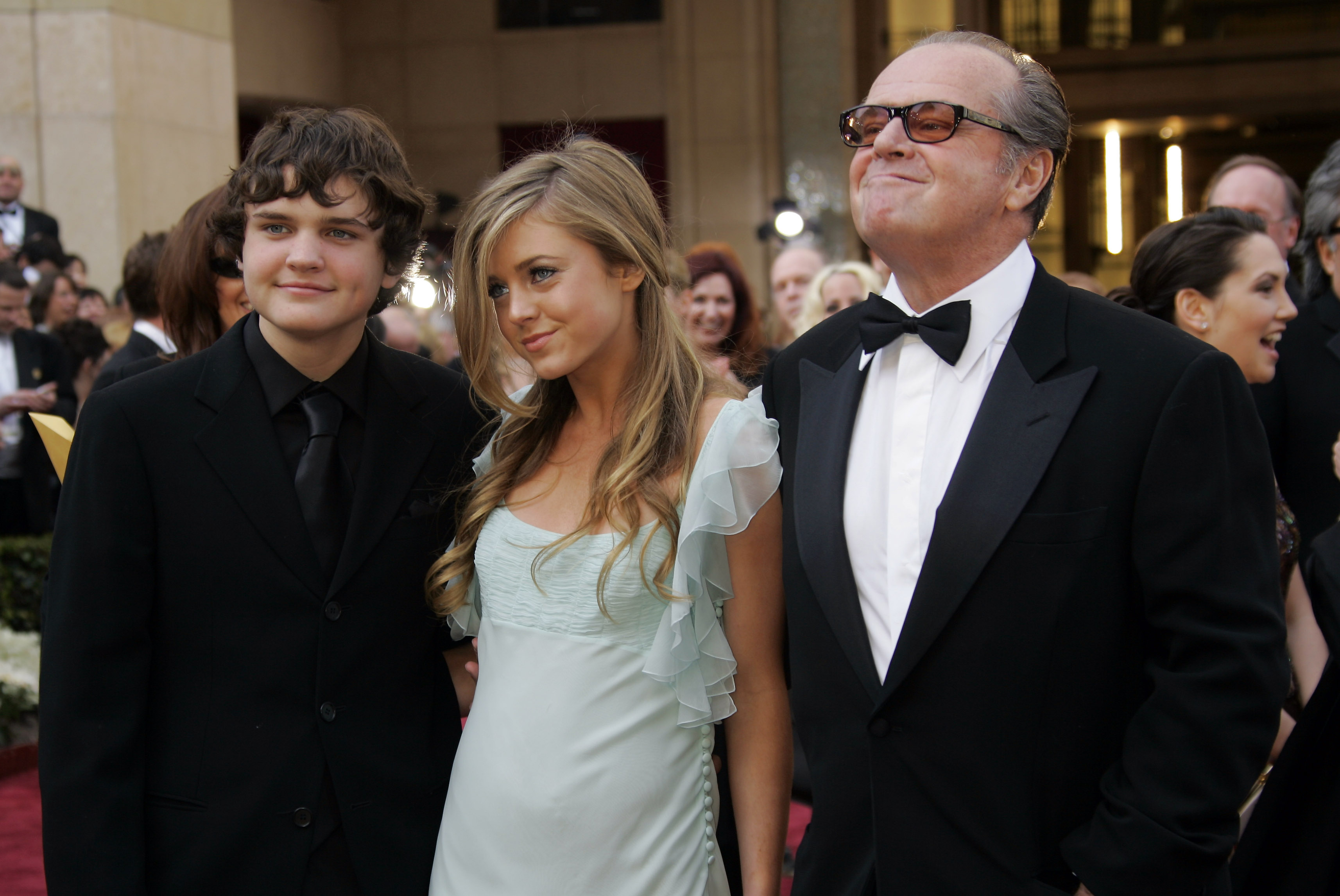 Jack Nicholson z dziećmi Lorraine i Raymondem na gali oscarowej w 2006 roku