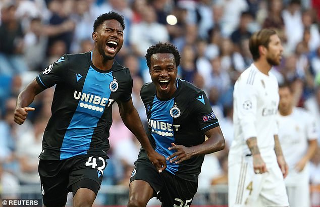 Emmanuel Dennis scored a brace against Real Madrid in the Champions League on Tuesday (AFP/Getty Images)