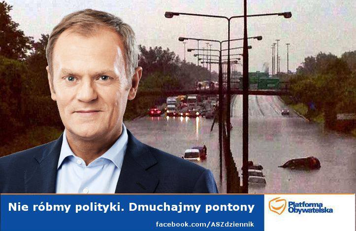 Galeria MEMów o powodzi w Warszawie