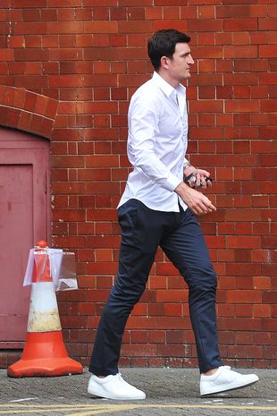 Harry Maguire arriving the Registry Office