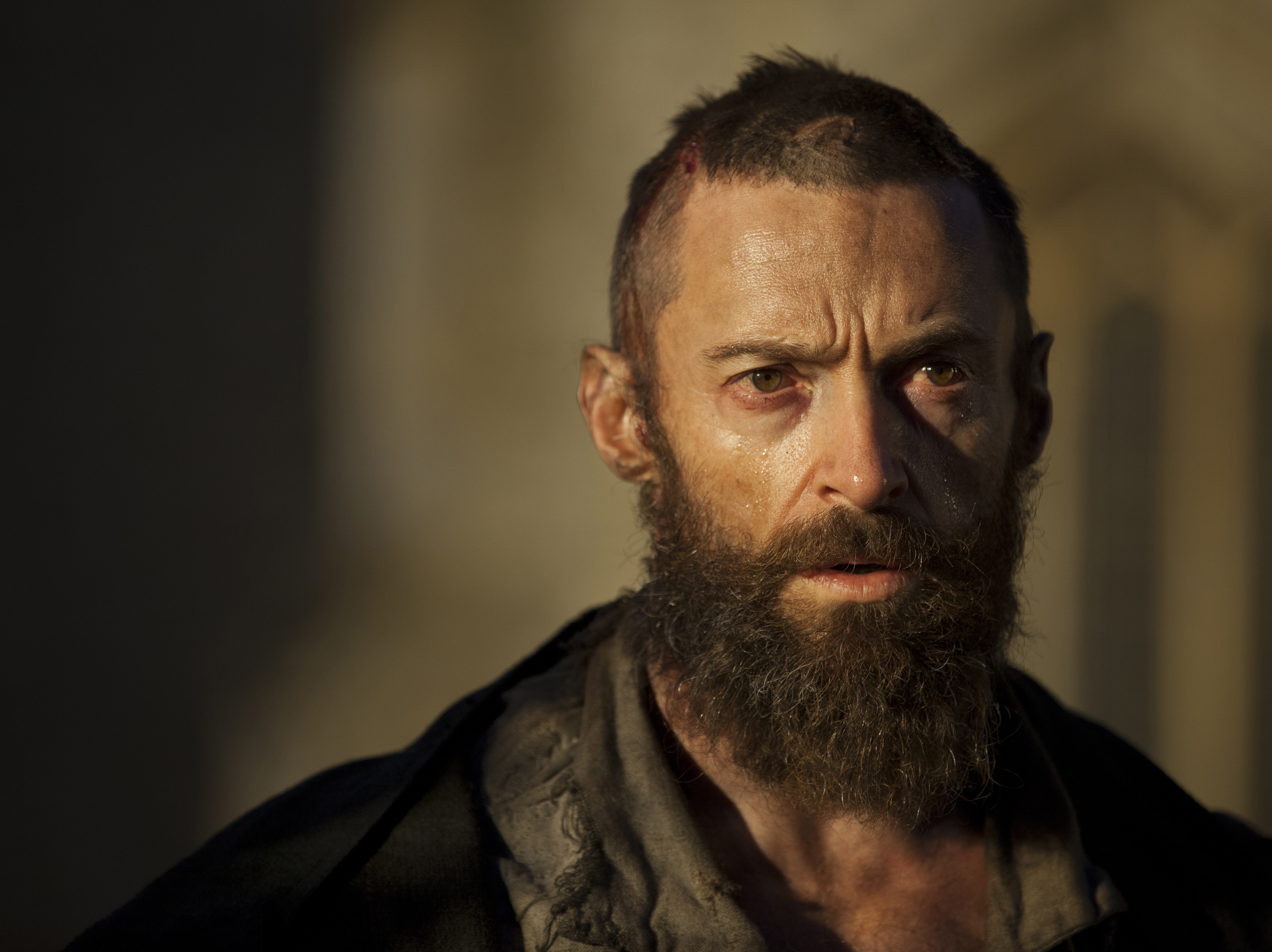 Hugh Jackman jako Jean Valjean w