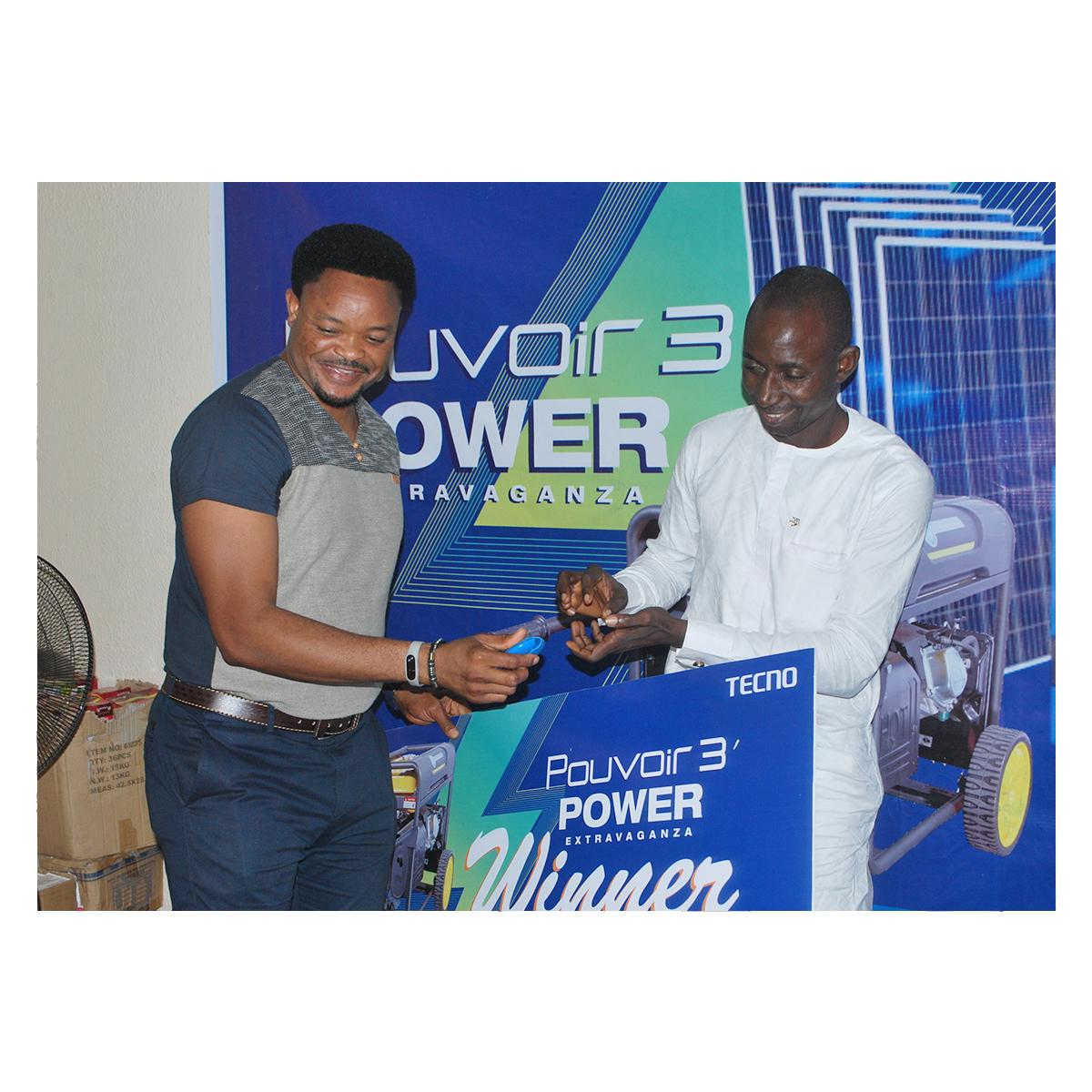 First, second and third prize winners get rewarded in the TECNO pouvoir 3 power extravaganza promo