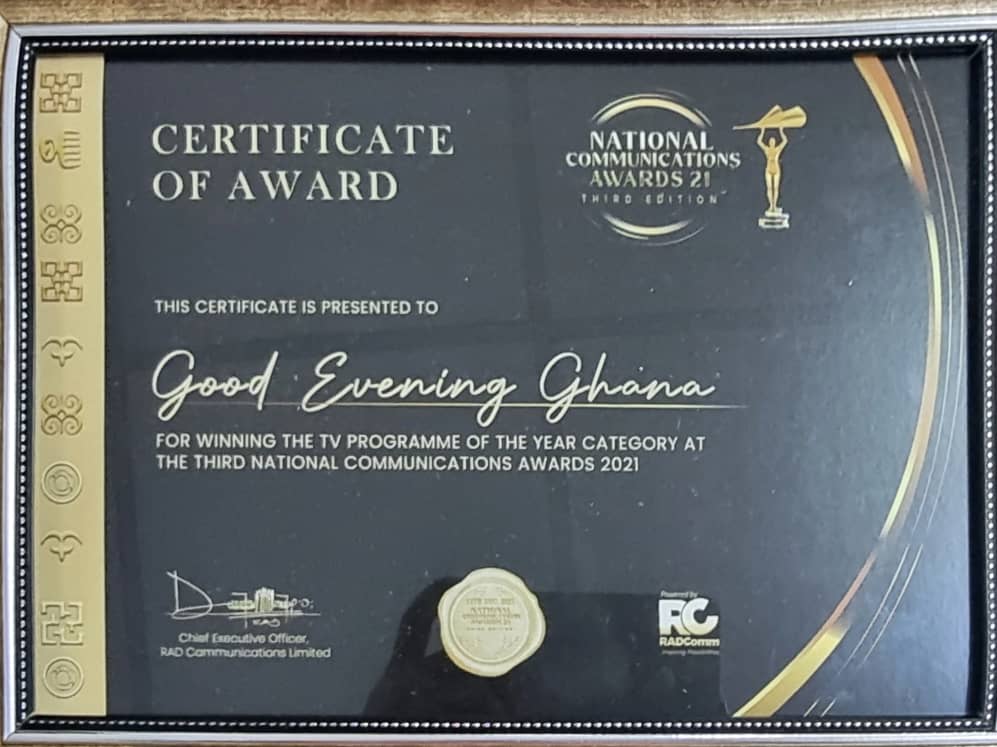 Paul Adom Otchere & Good Evening Ghana win big at NCA (Full list of winners)