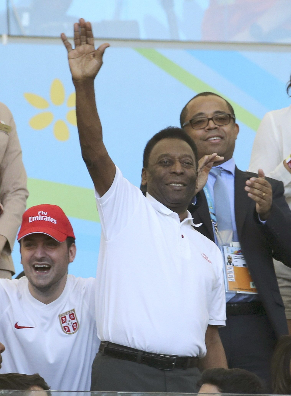 Pele na trybunach stadionu na Maracanie w czasie finału mistrzostw świata