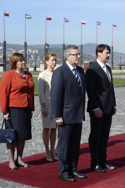 Anna i Bronisław Komorowscy z parą prezydencką Węgier