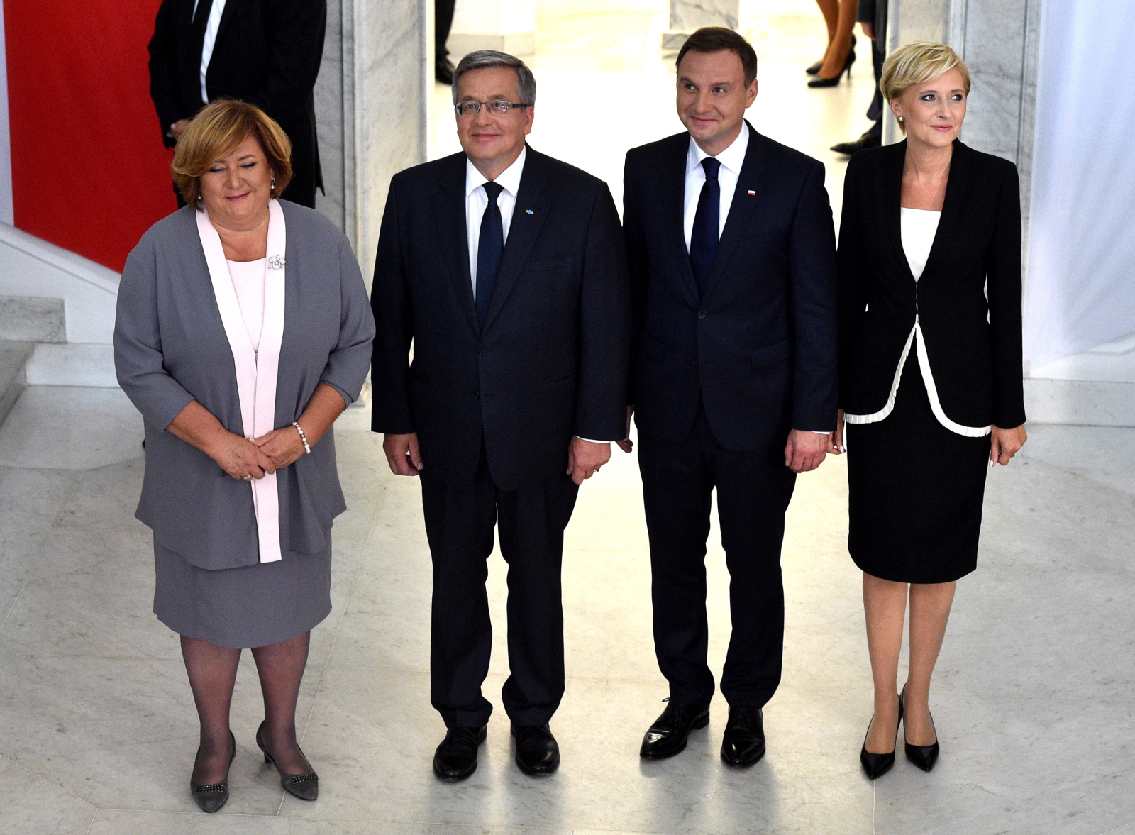 Andrzej Duda i Agata Kornhauser-Duda oraz Bronisław Komorowski i Anna Komorowska